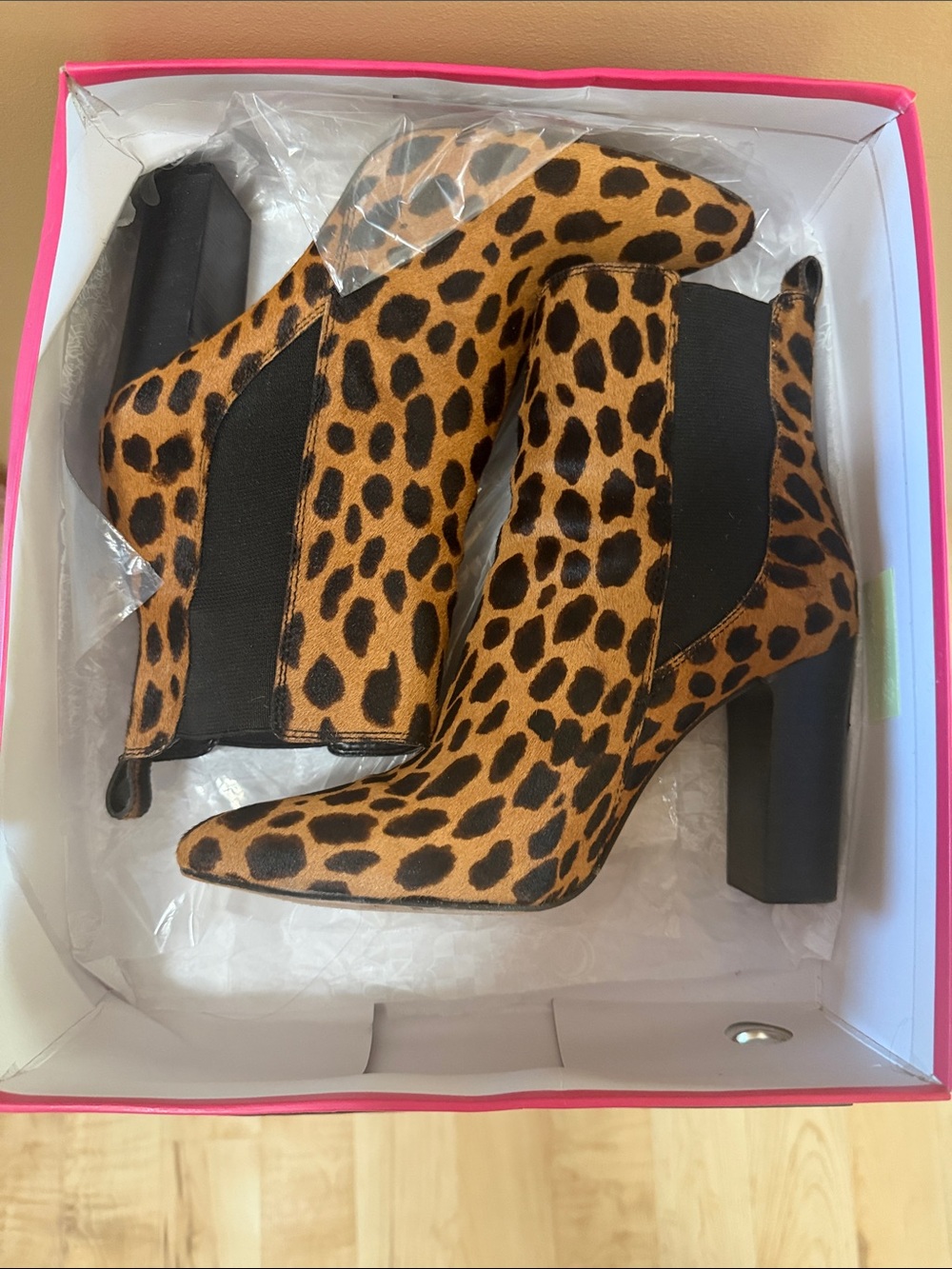 Vince Camuto Leopard-Print Chelsea Booties in Brown and Black